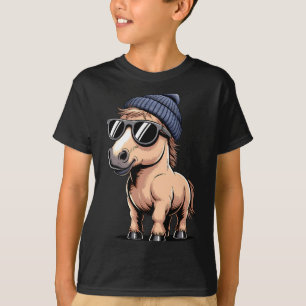 Camiseta Cavalo Engraçado em Estilo Retro - Humor de Fazend