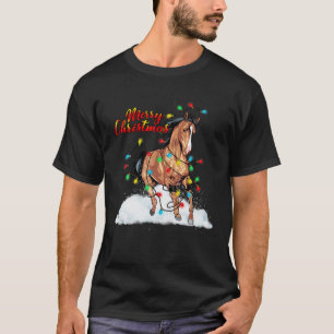 Camiseta Cavalo Engraçado Luzes de Natal Pijamas Papais noe