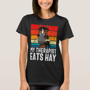 Camiseta Cavalo Engraçado Meu Terasta Come Feno Tee Hor