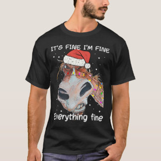 Camiseta Cavalo Engraçado Natal Que se dane Tudo bem