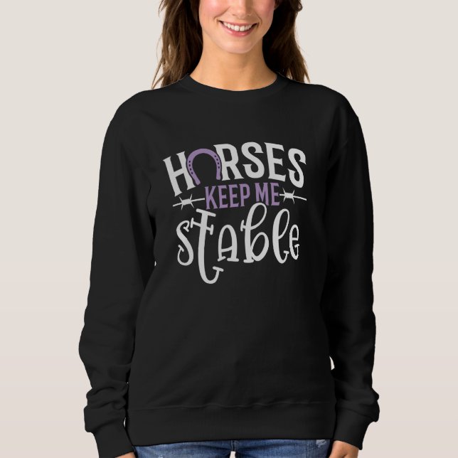 Camiseta Cavalo Engraçado para Mulheres Cavalos Mantenha-me (Frente)