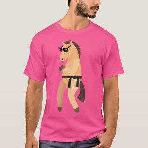 Camiseta Cavalo Engraçado Vestindo óculos de sol Karate Jud