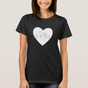 Camiseta Cavalo Equestre Tee batimento cardíaco do cavalo C