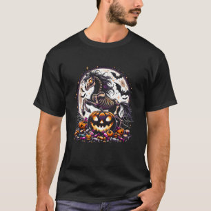 Camiseta Cavalo Esqueleto de Halloween Gráfico Assustador p