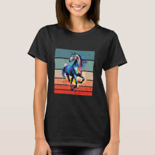Camiseta Cavalo estilo aquarela cores pintura dinâmica resp