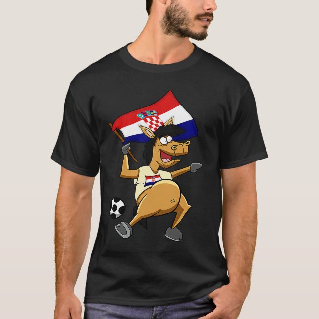Camiseta Cavalo fã Croácia (Frente)