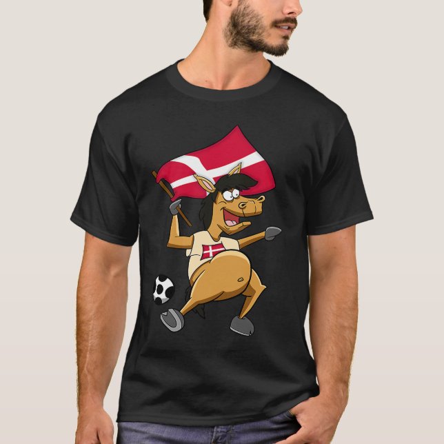 Camiseta Cavalo fã Dinamarca (Frente)