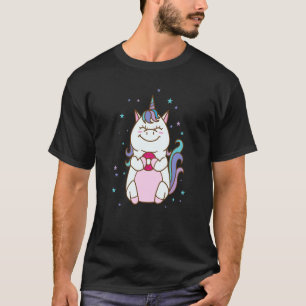 Camiseta Cavalo Fantasia Unicórnio comendo um Donut