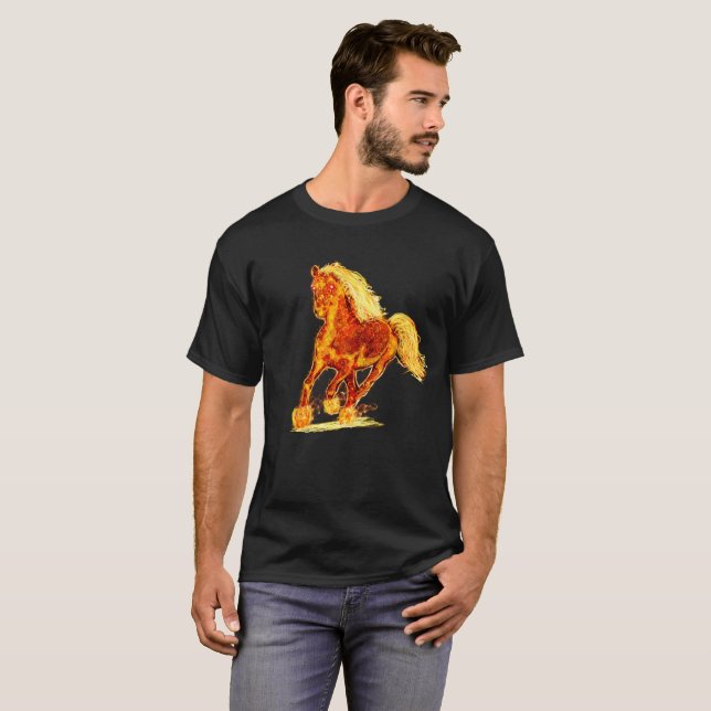 Camiseta Cavalo flamejante (Frente Completa)