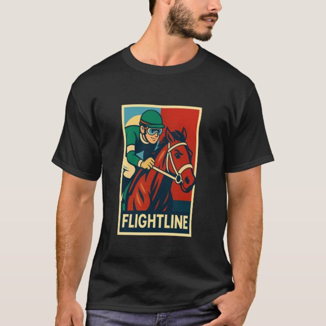 Camiseta Cavalo Flightline, Corrida de Cavalos, Del Mar, Sa (Frente)
