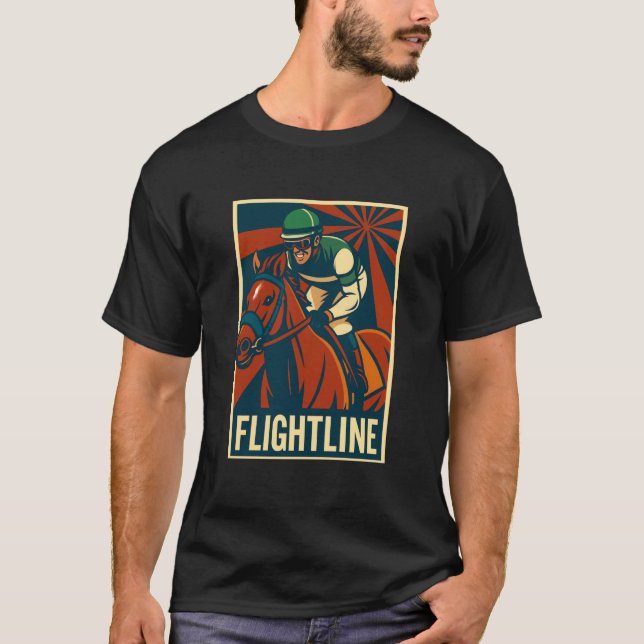 Camiseta Cavalo Flightline, Corrida de Cavalos, Del Mar, Sa (Frente)
