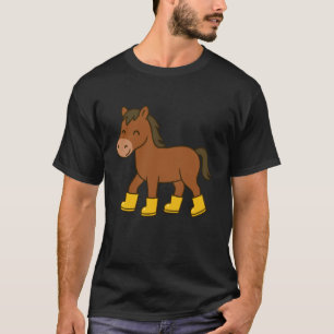 Camiseta Cavalo Fofo de Botas de Chuva