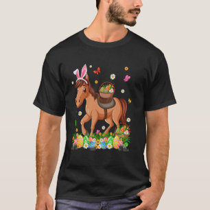 Camiseta Cavalo Fofo Orelhas de Coelho Ovos de Páscoa Dia d
