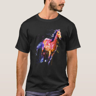 Camiseta Cavalo Fofo para Amantes de Cavalos Arte Colorido 