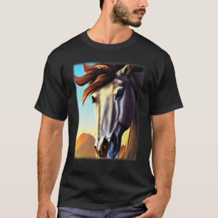 Camiseta cavalo gráfico design animal motivo montando um co