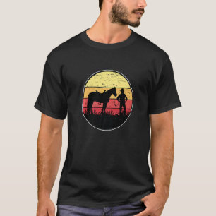 Camiseta Cavalo Gráfico Retro Amante de Cavalos Cavaleiro E