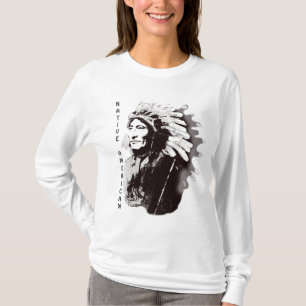 Camiseta Cavalo Grelha-Chefe de Sioux Nativo Americano