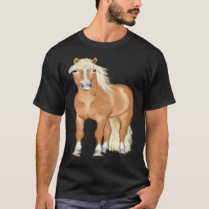 Camiseta Cavalo Haflinger Cabeça Cavaleiro de Cavalo Fofo
