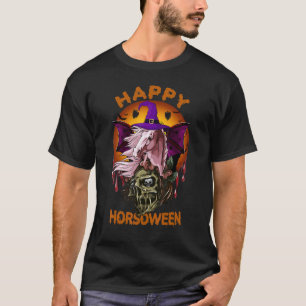 Camiseta Cavalo Halloween Bruxa Morcego Caveira Animal Hom