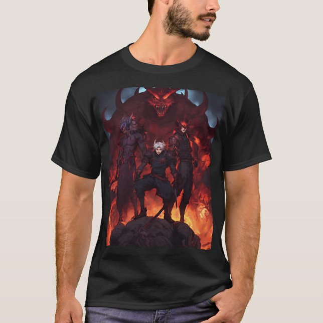 Camiseta Cavalo Inferno: Cinco Demônios Liberados (Frente)