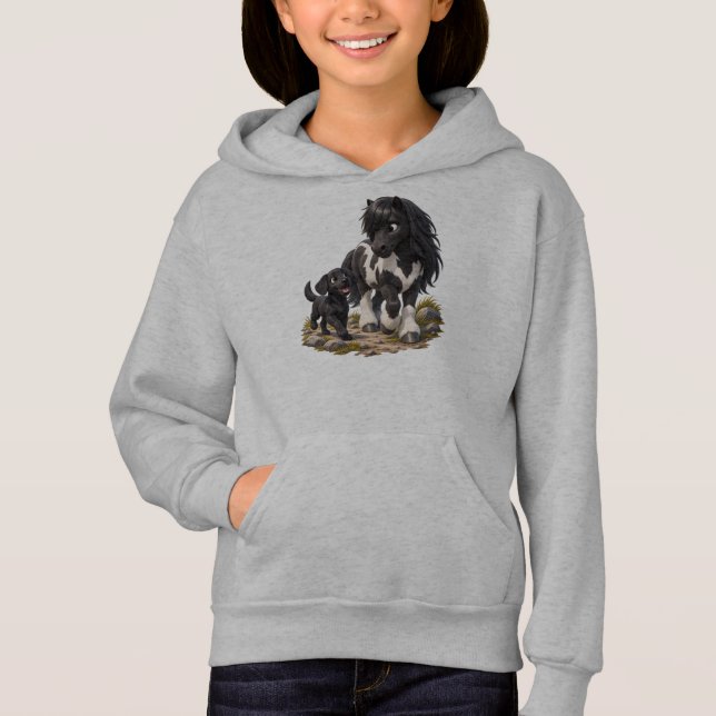 Camiseta Cavalo Islandês e Labrador Melhores Amigos (Frente)