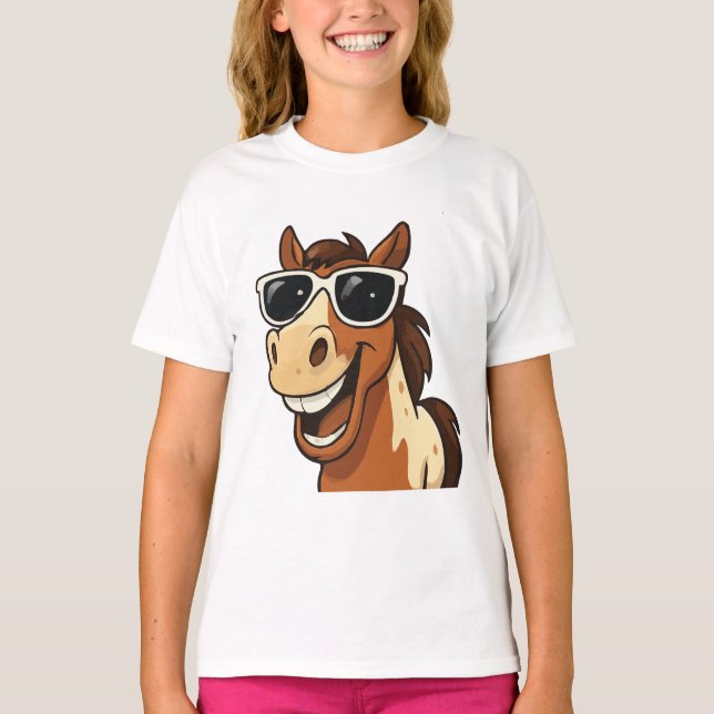 Camiseta Cavalo legal com sombras (Frente)
