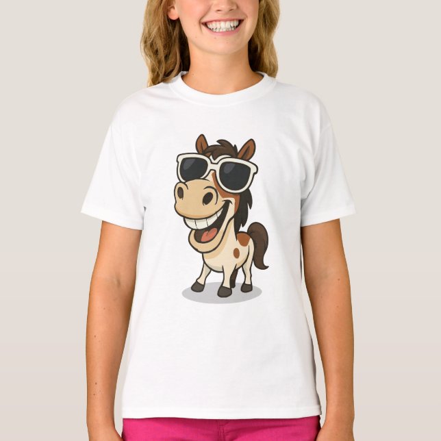 Camiseta Cavalo legal com sombras (Frente)