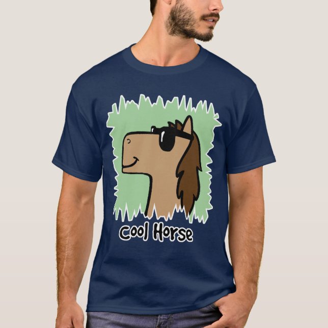 Camiseta Cavalo legal do clipart dos desenhos animados que (Frente)