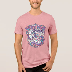Camiseta Cavalo Mágico Lua Mística Unicórnio Colorido