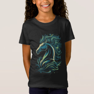 Camiseta Cavalo Majestoso com Crina Fluindo Arte