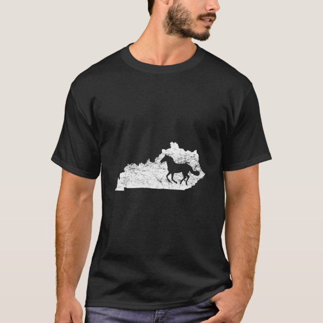 Camiseta Cavalo Mapa Kentucky Kentucky Thoroughbred (Frente)