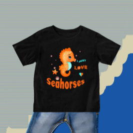 Camiseta Cavalo-marinho-de-laranja-acastanhado