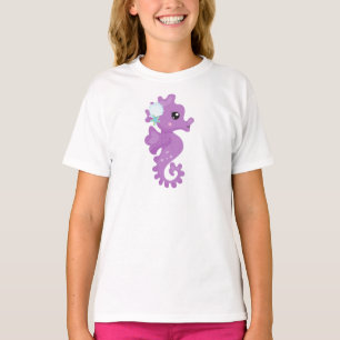 Camiseta Cavalo-marinho-de-raça-branca, Cavalo-marinho-roxo