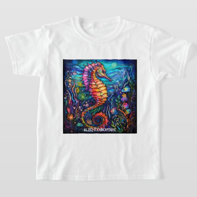 Camiseta Cavalo-Marinho de Vidro Colorido (Postura )