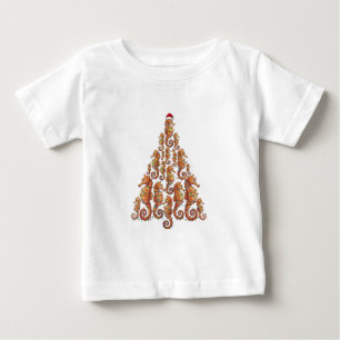 Camiseta Cavalo-Marinho Festivo Vestindo um Chapéu de Papai