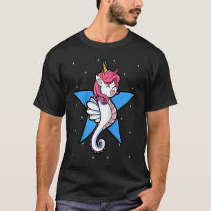 Camiseta Cavalo-marinho Unicórnio Peixe-Hippocamp Aquático