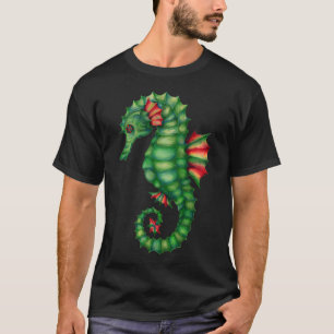 Camiseta cavalo-marinho vintage imaginário aquarela