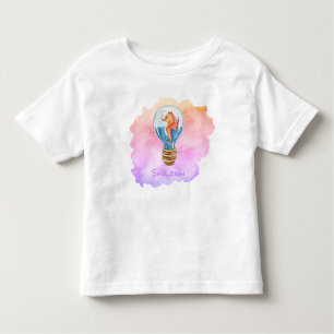 Camiseta Cavalo-marinho-Whimsic em Lightbulb em Aquarelas