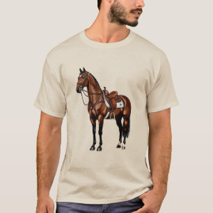 Camiseta Cavalo Marrom Com Sela