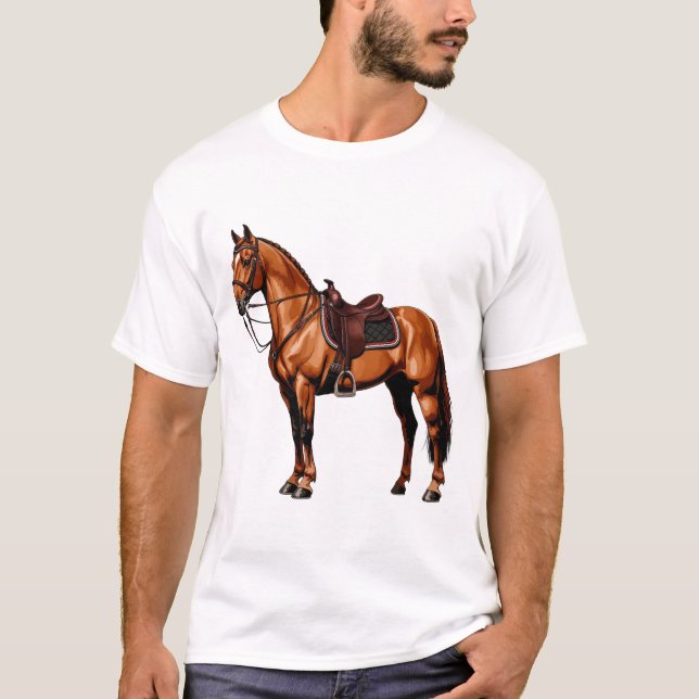 Camiseta Cavalo Marrom Elegante (Frente)