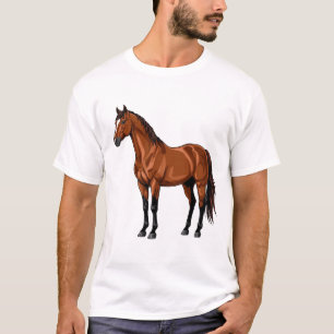 Camiseta Cavalo Marrom Elegante