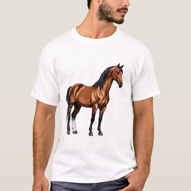 Camiseta Cavalo Marrom Elegante (Frente)
