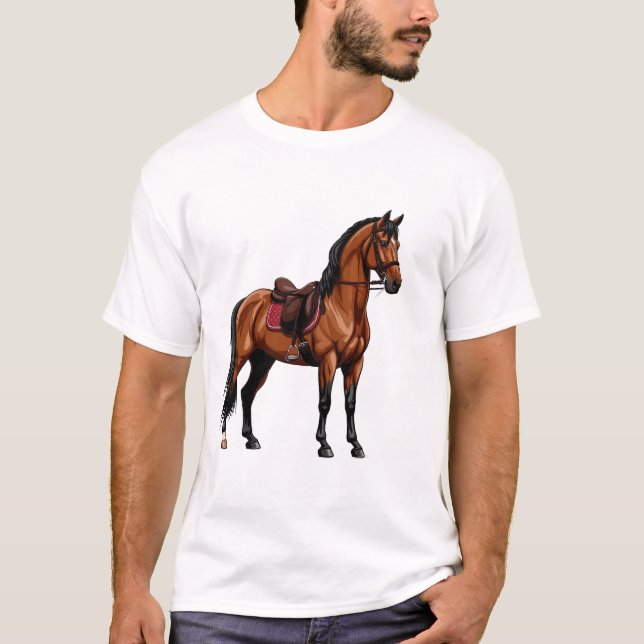 Camiseta Cavalo Marrom Elegante (Frente)