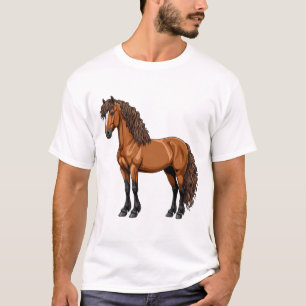 Camiseta Cavalo Marrom Elegante