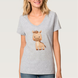 Camiseta Cavalo Marrom Fofo