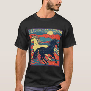 Camiseta "Cavalo Marrom Majestoso: Vinheta de Cartoon Whims