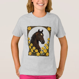 Camiseta Cavalo Marsh Tacky Cercado por Jasmine Amarela
