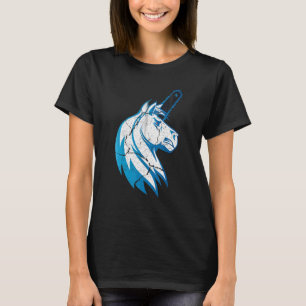 Camiseta Cavalo Mau Unicórnio Com Chá E Chamas Azuis