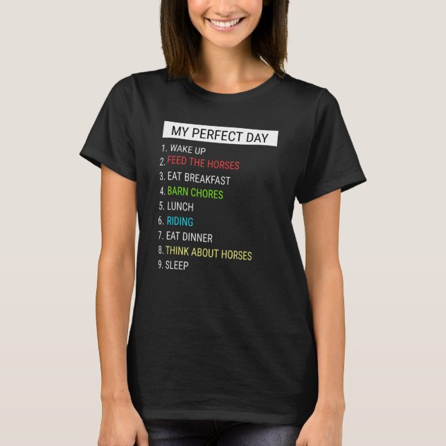 Camiseta Cavalo Meu Dia Perfeito (Frente)