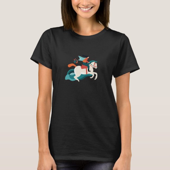 Camiseta Cavalo Minimalista Com Cavaleiro (Frente)